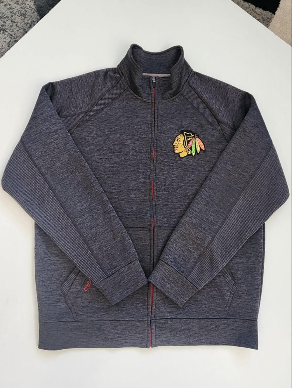 G-III Sports Carl Banks NHL Chicago Blackhawks Full Zip Jacket Charcoal Size L